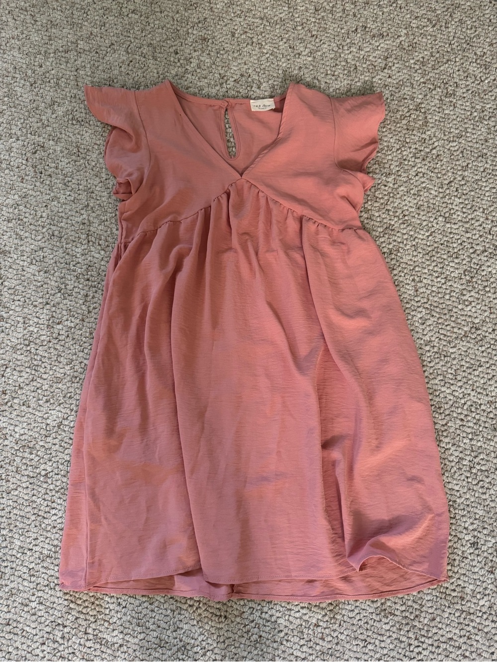 Flutter Sleeve Mini Dress in Dusty Rose